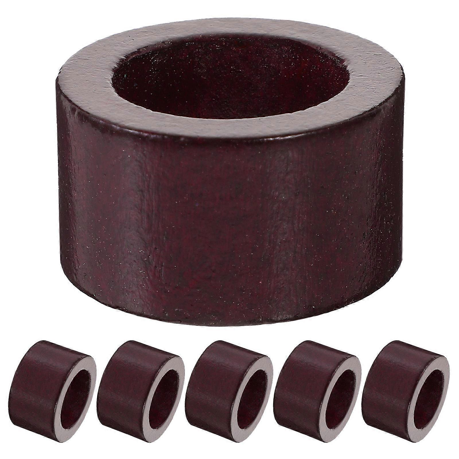 Wood Napkin Rings Rustic Napkin Tableware Accessory Brown 5.20X5.20X2.80CM Holding Napkins 6Pcs