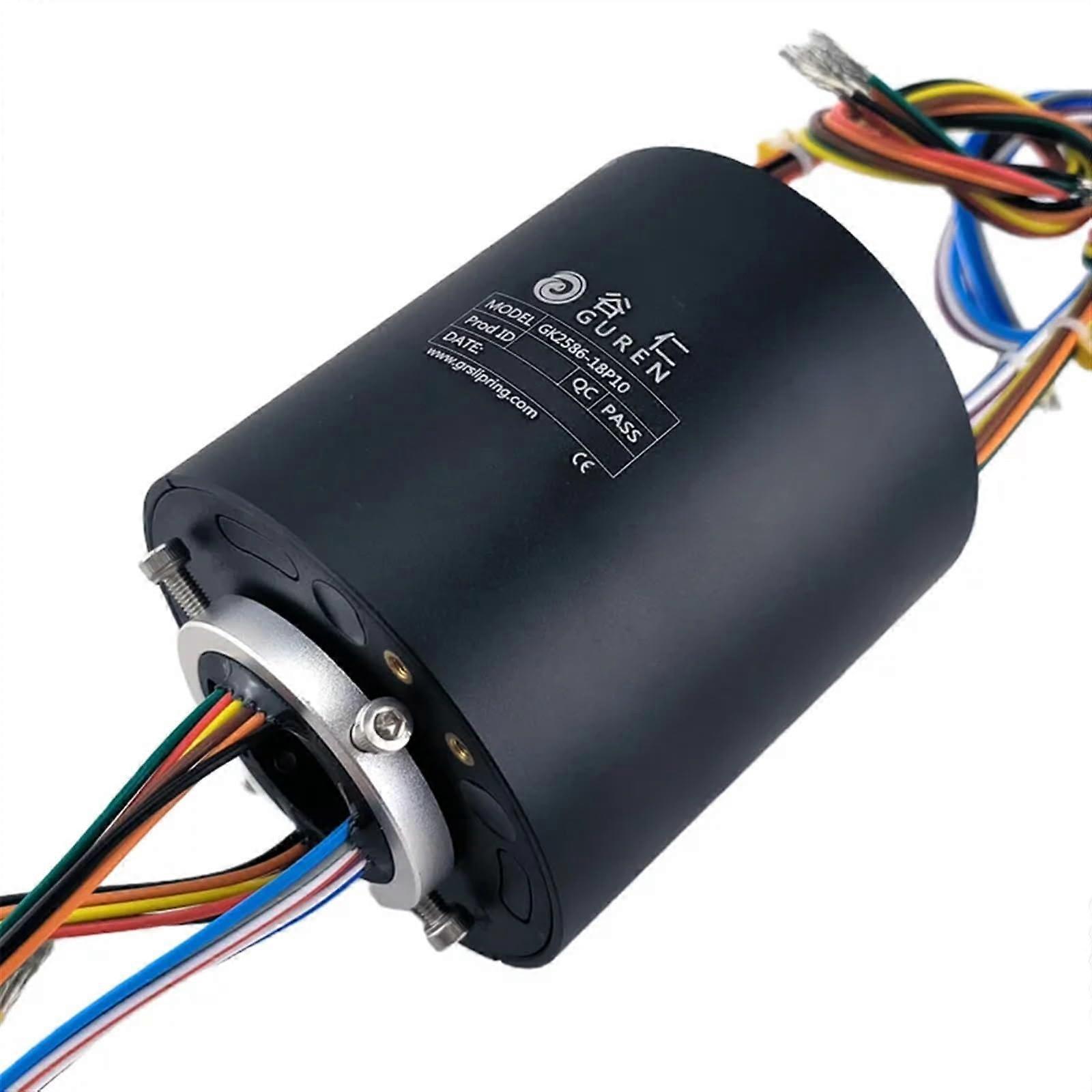 18-Pole 10A Slip Ring with Conductive Rotary Joint for Electric Connection, Compact Design and High Performance