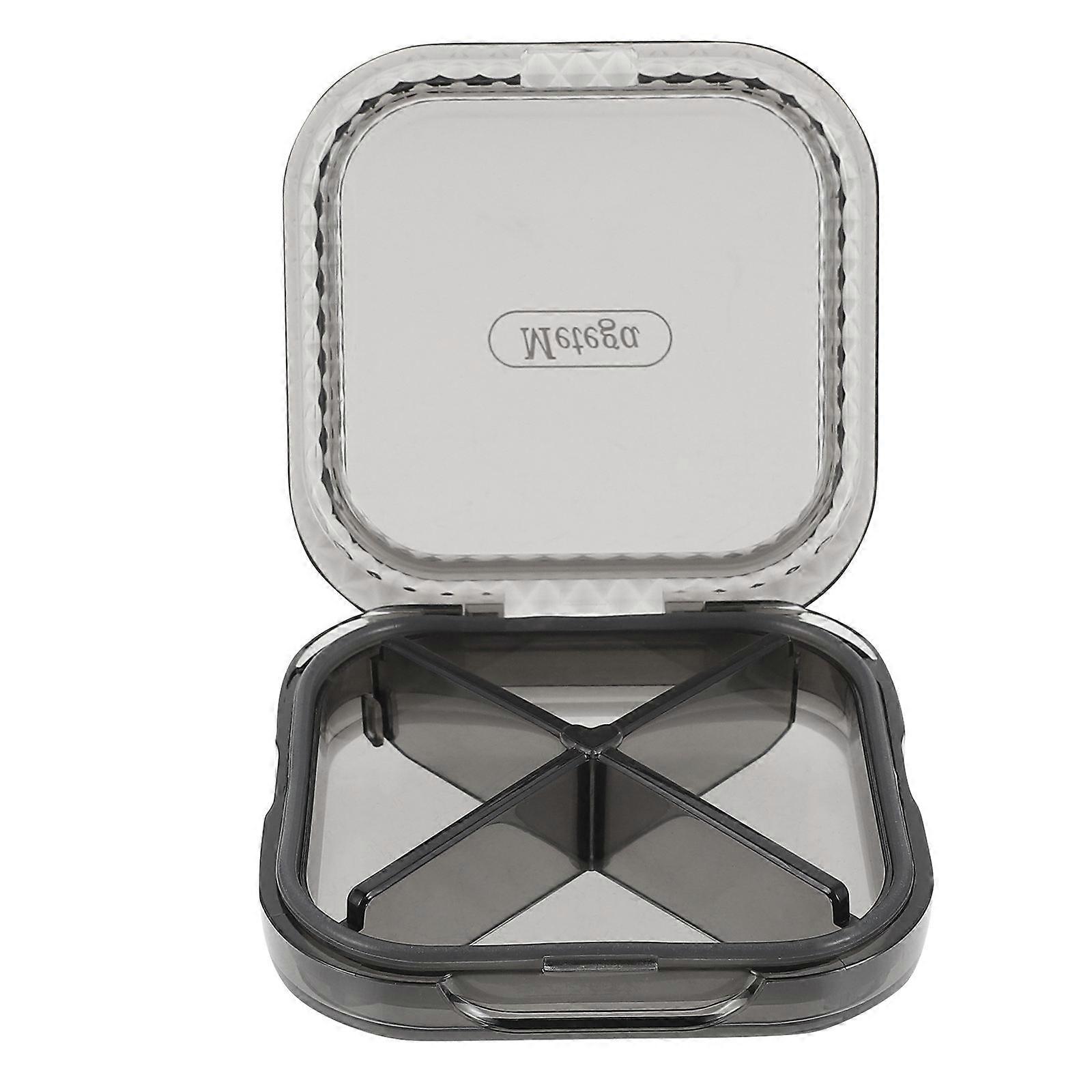 Mini Portable Dispensing Box Multi-Grids Travel Dispensing Portable Medicine Dispenser Square Shape 7.5X7.5X2.4CM 1Pack
