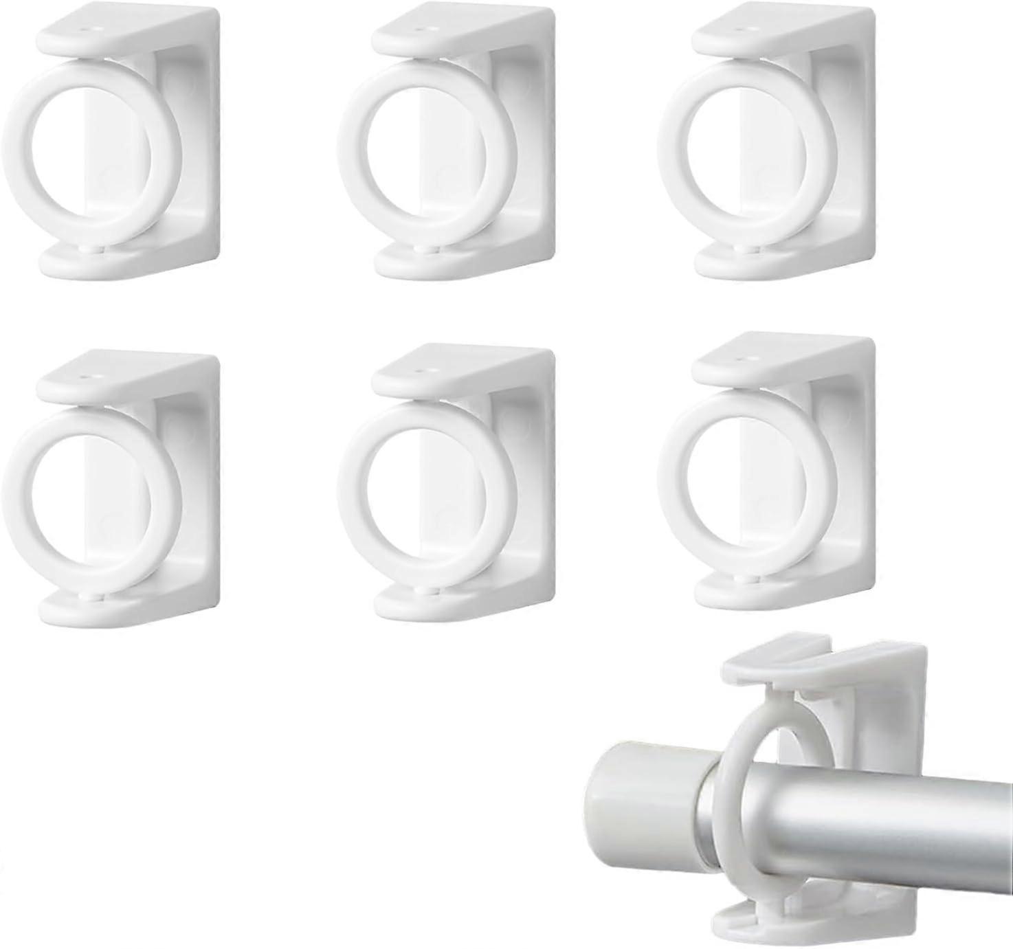 Pieces Curtain Rod Holders No Drilling Curtain Hooks No Drilling Curtain Rod Holders Suitable for All Smooth and Flat Surfaces