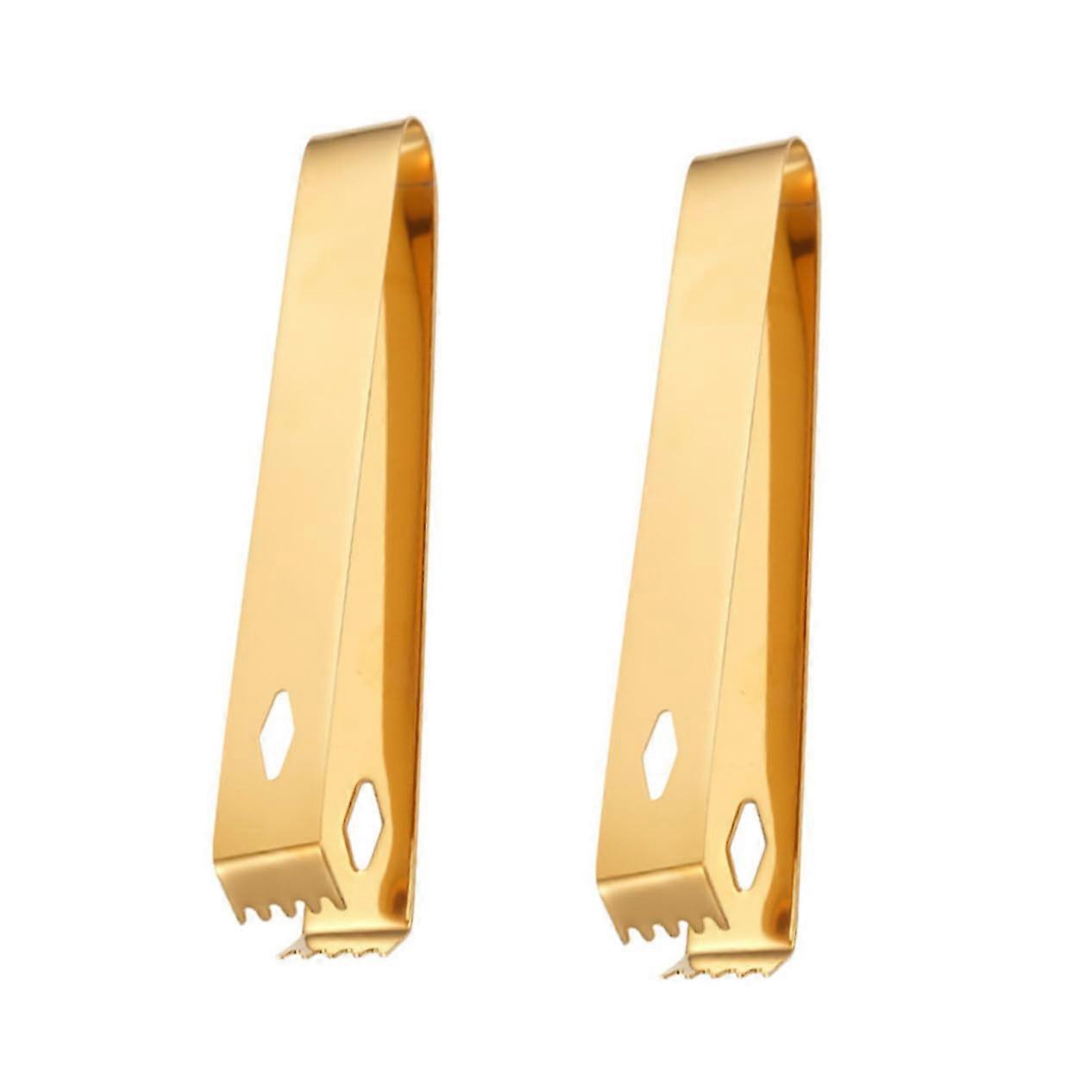 2 Pieces Multi-Functional Ice Tongs Stainless Steel for Ice Cubes, Drinks, and Food Handling at Home or Restaurant
