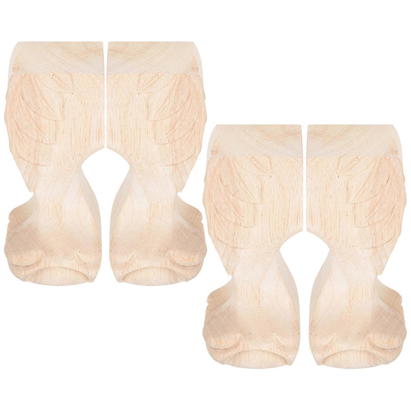 Furniture Replacement Feet Wooden Table Leg European Style Home Decoration Khaki 15x6cm Support 4Set