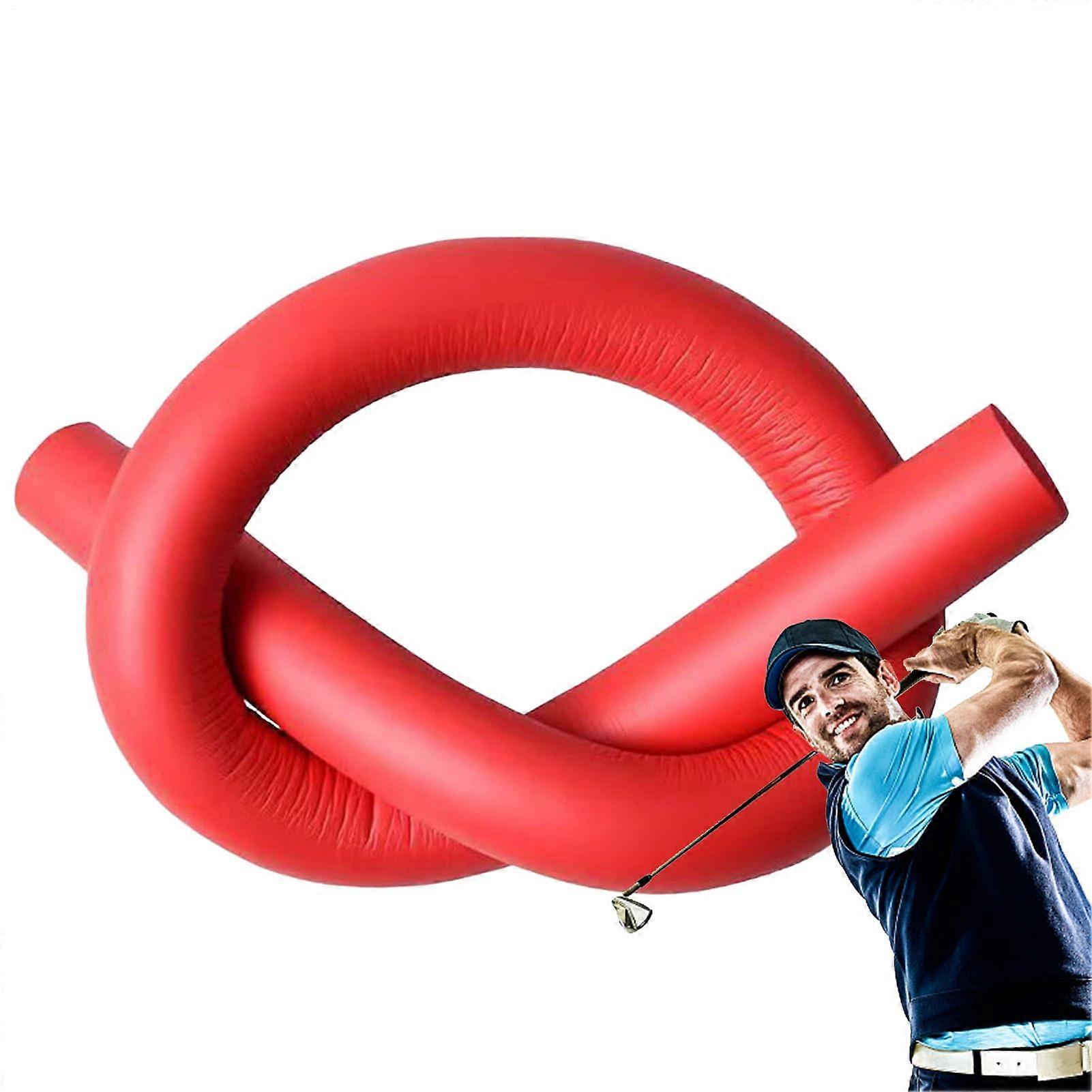 Swing Trainer Golf - Portable Golf Swing Training Aid with Grip Bars, Posture Corrector, Accurate and Stable for Home and Competition, Red