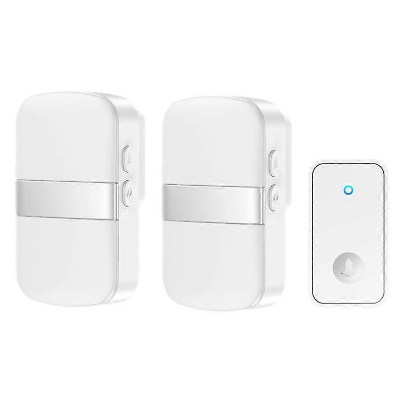 60 Chime Self-powered Wireless Doorbell Smart Home Alarm System, 1 Transmitter+2 Receivers