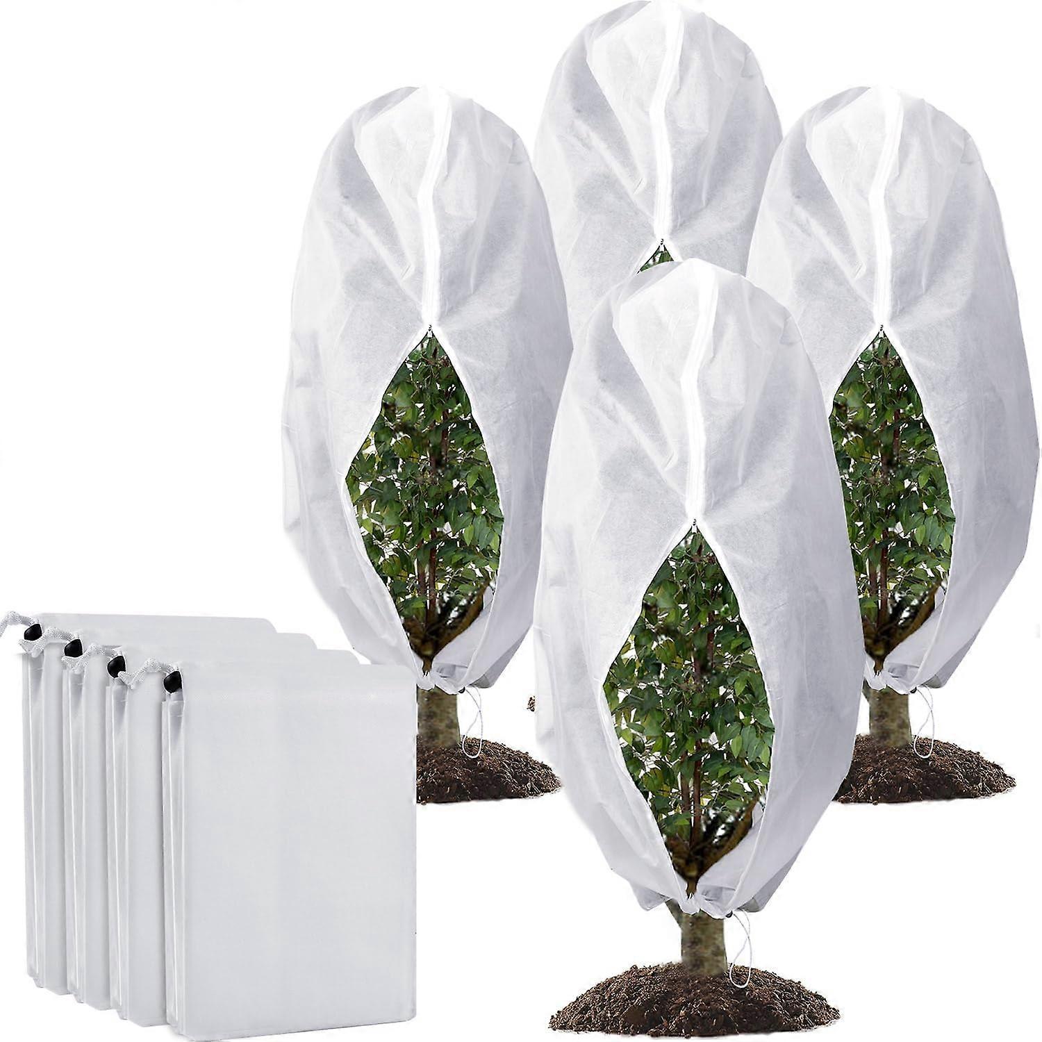 Aura Set of 4 Frost Protection Covers 120 x 180 cm with Drawstring Plant Covers (AAA)