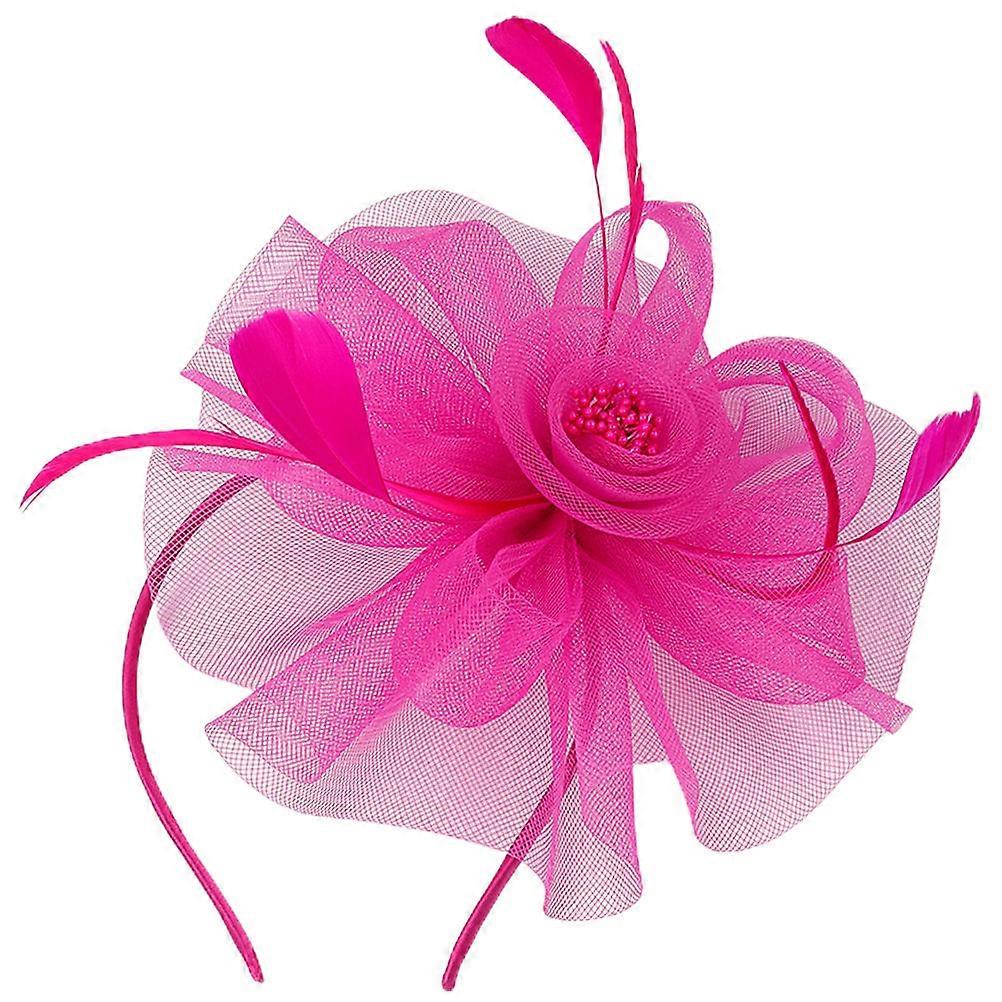 Fascinators For Wedding Women Fascinator Hat Floral Design Rosy 20x5cm Hair Accessory 1Pcs