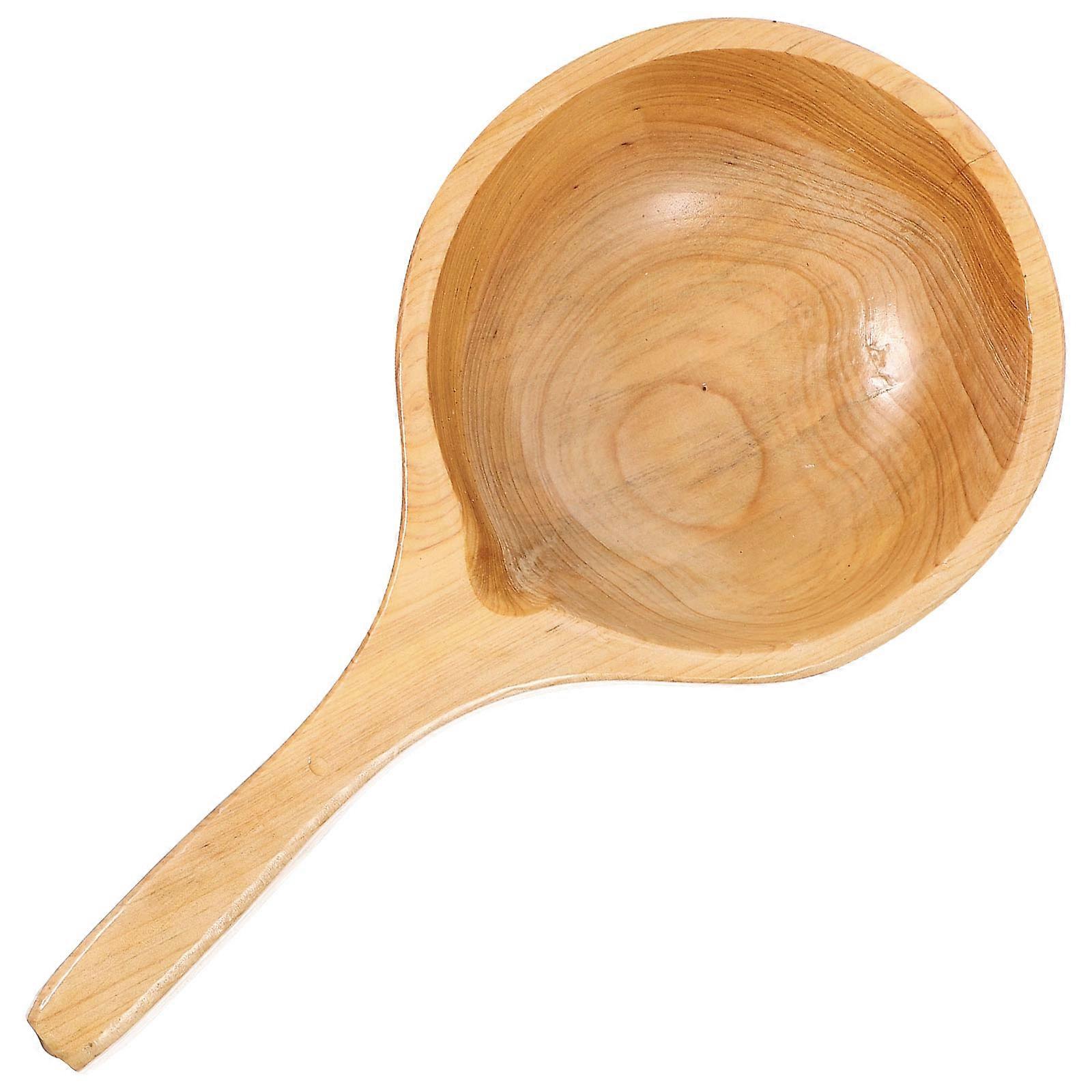 Wooden Water Ladle Scoop, Thickened Handle, Multi Functional Household Bathing and Kitchen Accessory, Rustic Design