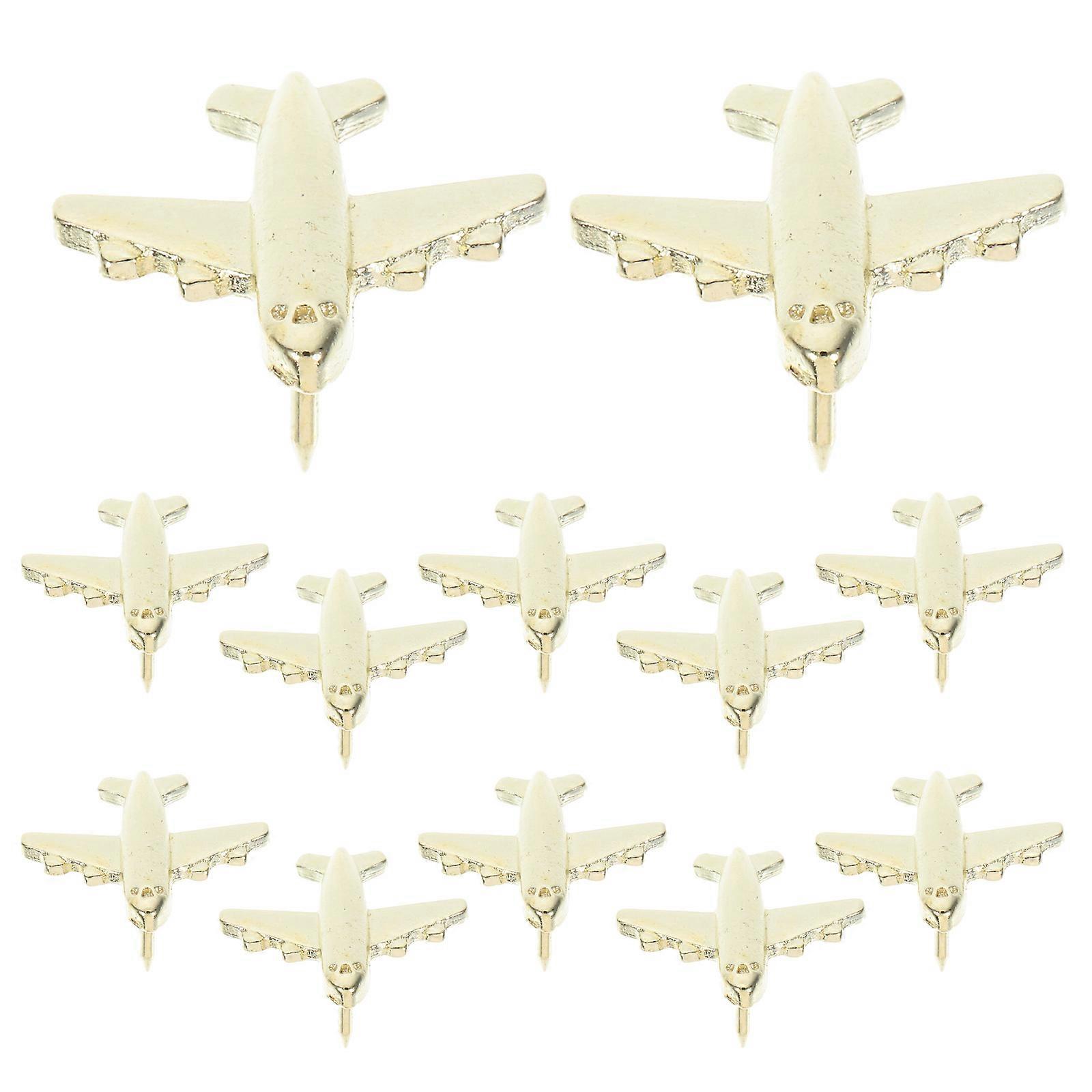 Cool Decorative Pushpins 3D Design Airplane Shape for Photo Wall Map Pins Kindergarten Crafts Home Use 12Pcs