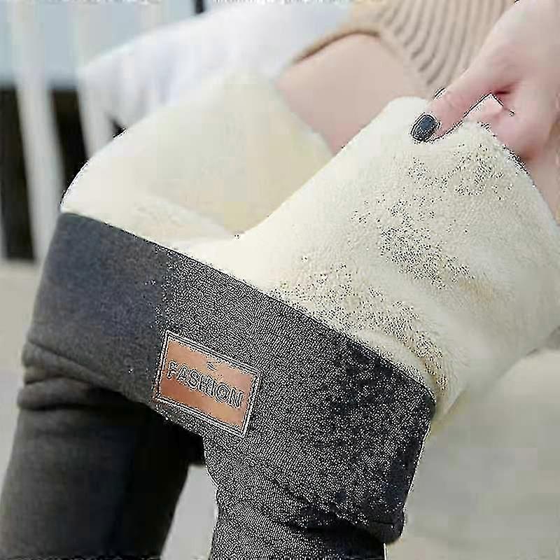 Winter Sherpa Fleece Lined Leggings For Women, High Waist Stretchy Thick Cashmere Leggings Plush Warm Thermal Pants