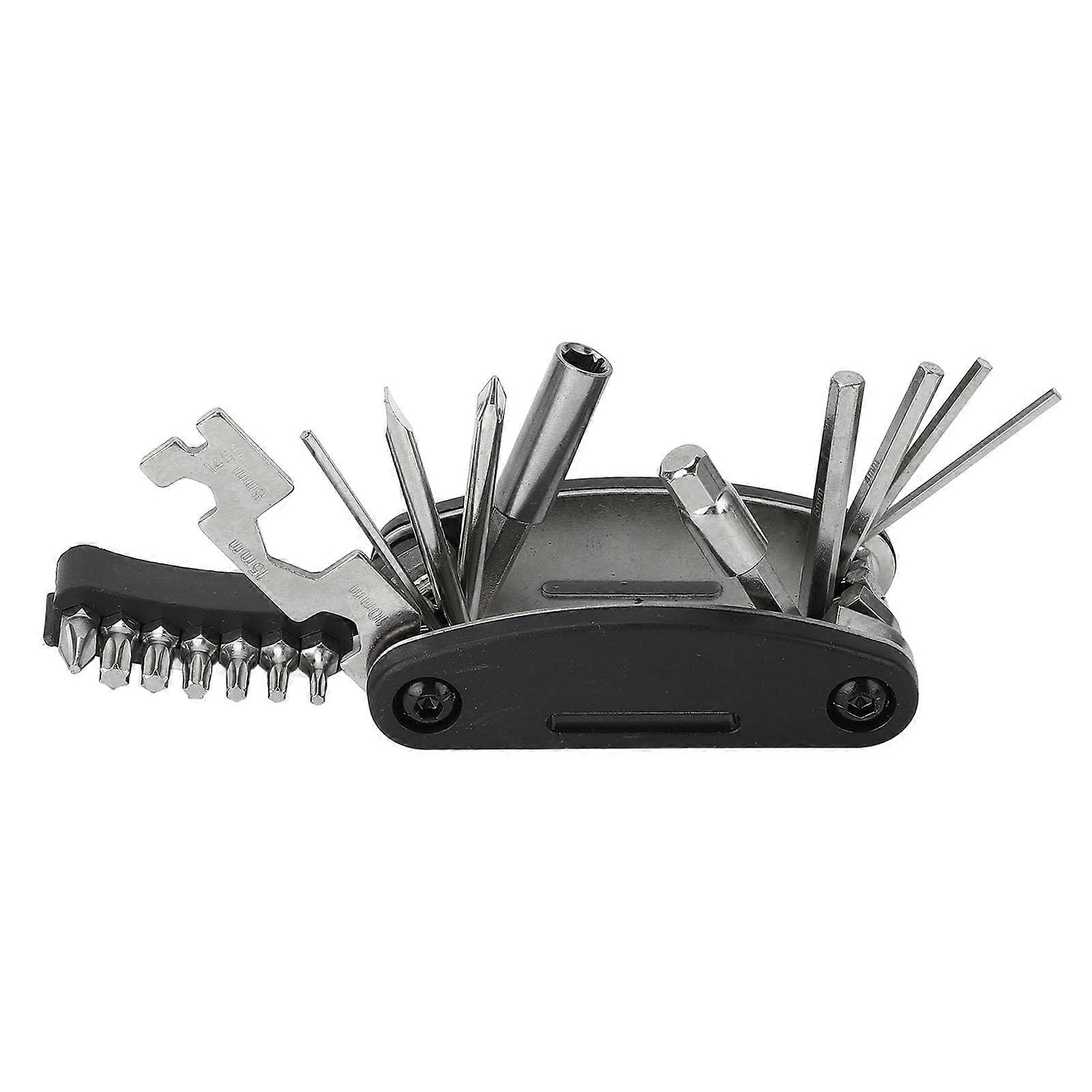 20 in 1 Bicycle Tool Kit, Lightweight Foldable Multitool for Road and Mountain Bikes, Portable Repair Tool in Black