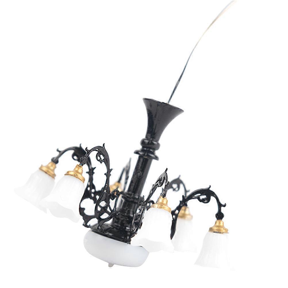 Miniature Chandelier Lamp for Decoration with Excellent Craftsmanship ABS and Metal 4.5 Inch