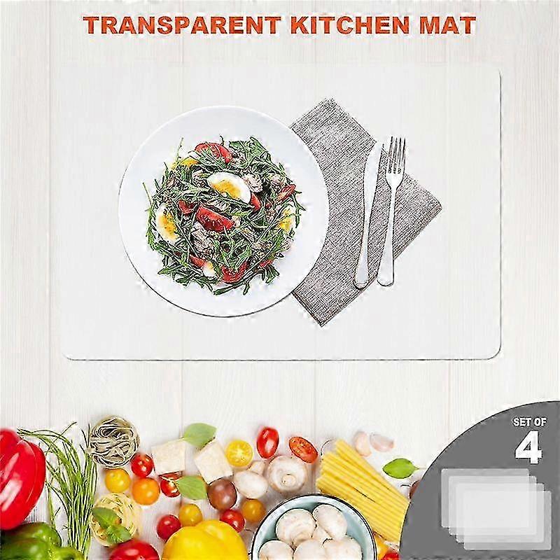 Transparent Kitchen Mat, Coffee Table Mat, Table Protector, Waterproof Placemats, Worktop Saver, Placemat