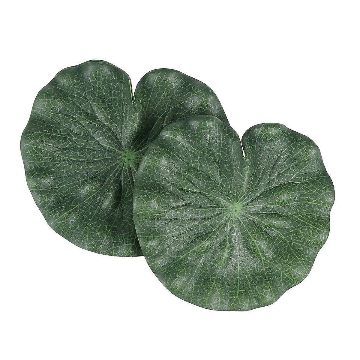 Fish Tank Accessories Decoration Lotus Shape Floating Green 17x17x0.5cm 6Pcs