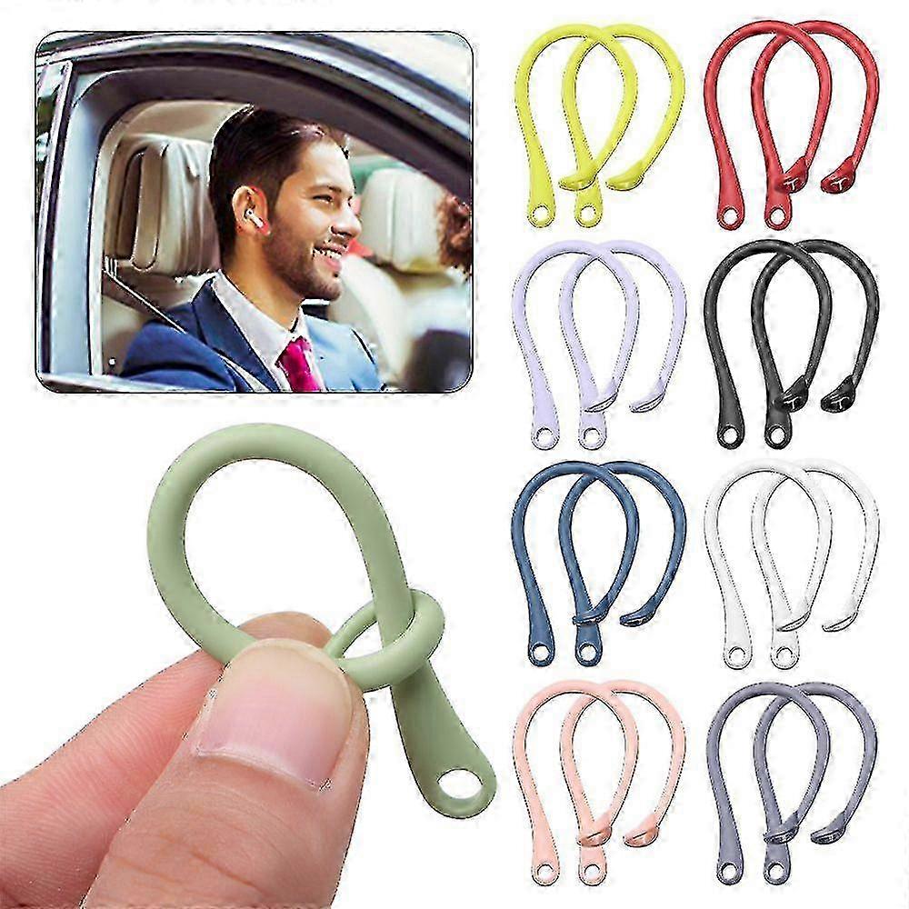Silicone Ear Hooks for Compatible Earbuds - Anti-drop Tips (8 Pairs)