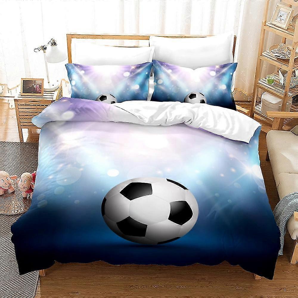 Soccer-Themed Quilt Bedding Set for Queen Size Bed