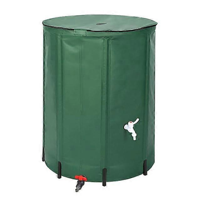 Foldable 100gallon rain barrel with zippered lid and drain tap