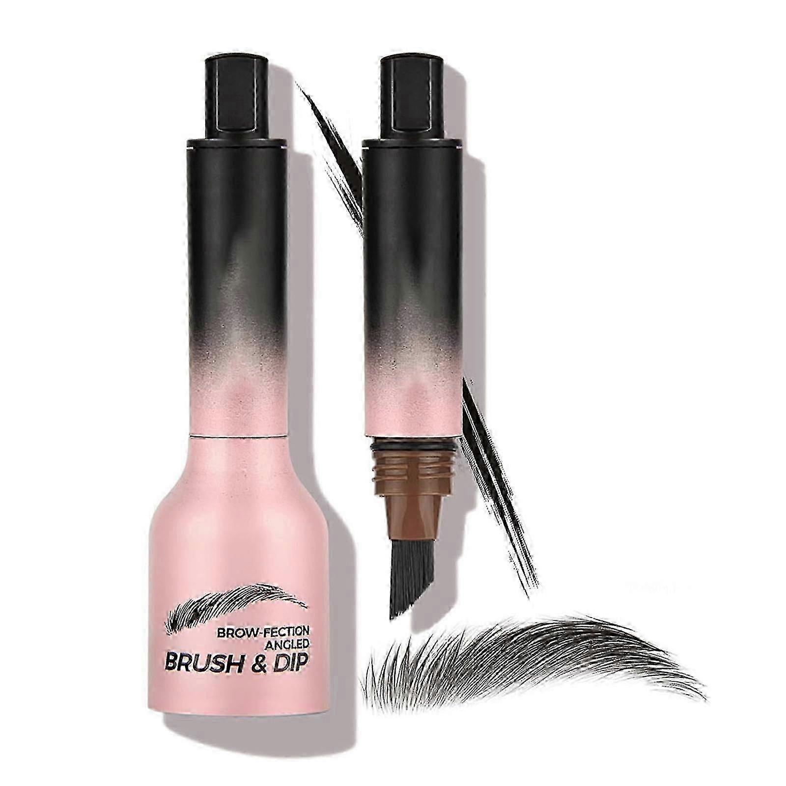 2025 Brow Fection Angled Brush&Dip Eyebrow Brow Hair Strokes Pen Liquid Eyebrow Brush,50% Offer