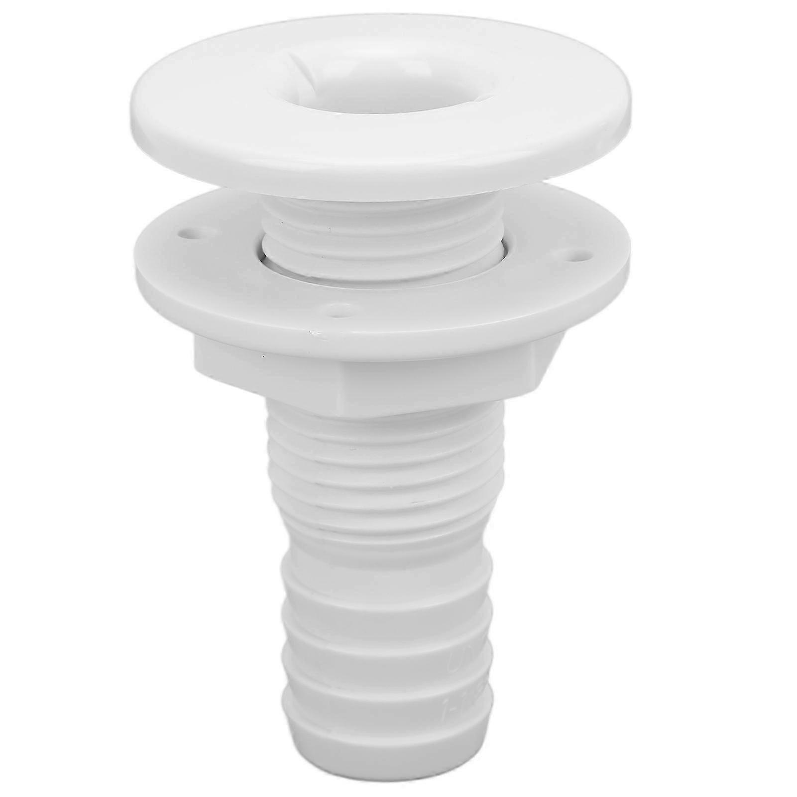 1/8in Boat Through Hull Connection Plastic White Pipe Fitting for Onboard Plumbing System