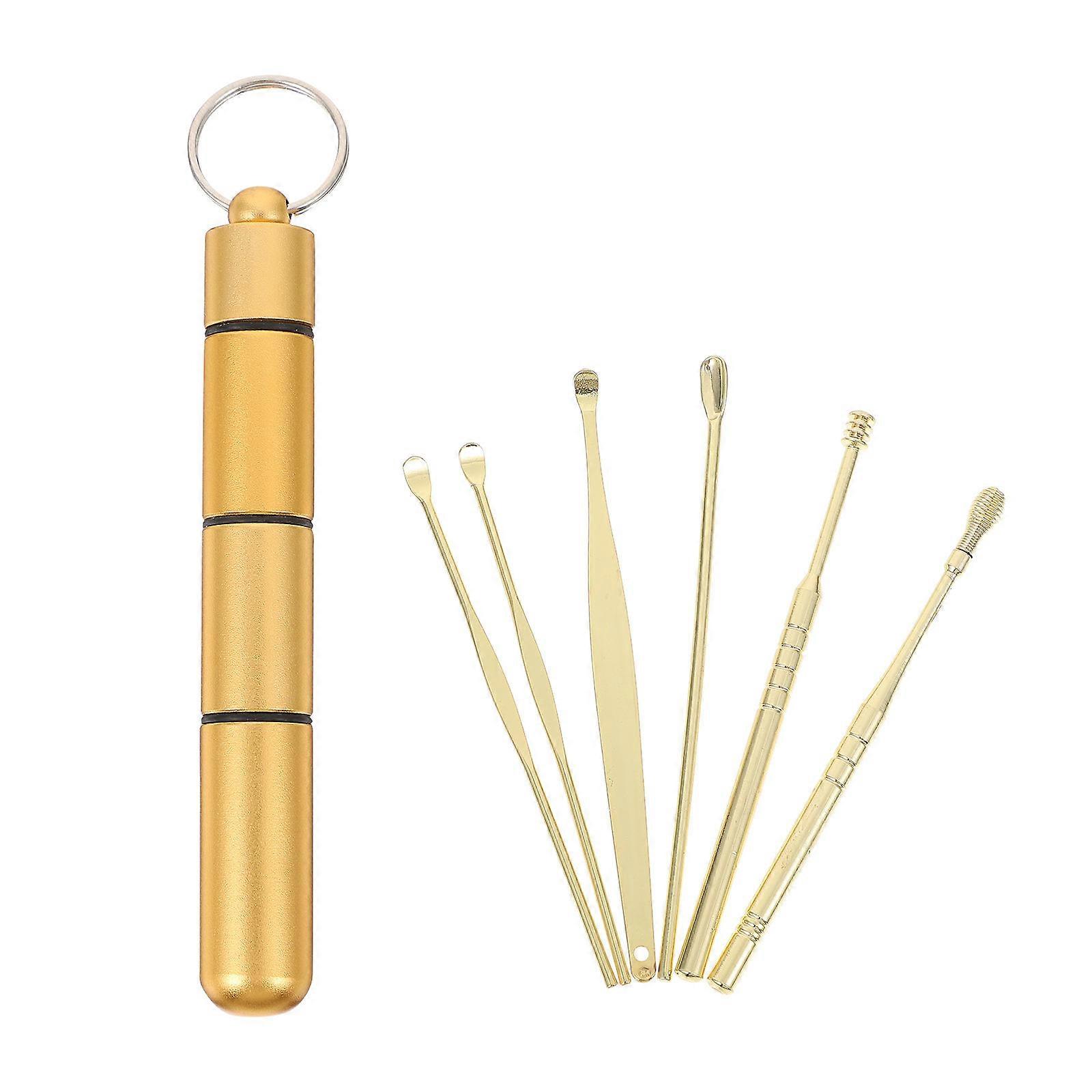 Golden Stainless Steel Ear Cleaning Tools for Home Use Effectively Remove Earwax and Dirt Keep Ears Hygienic