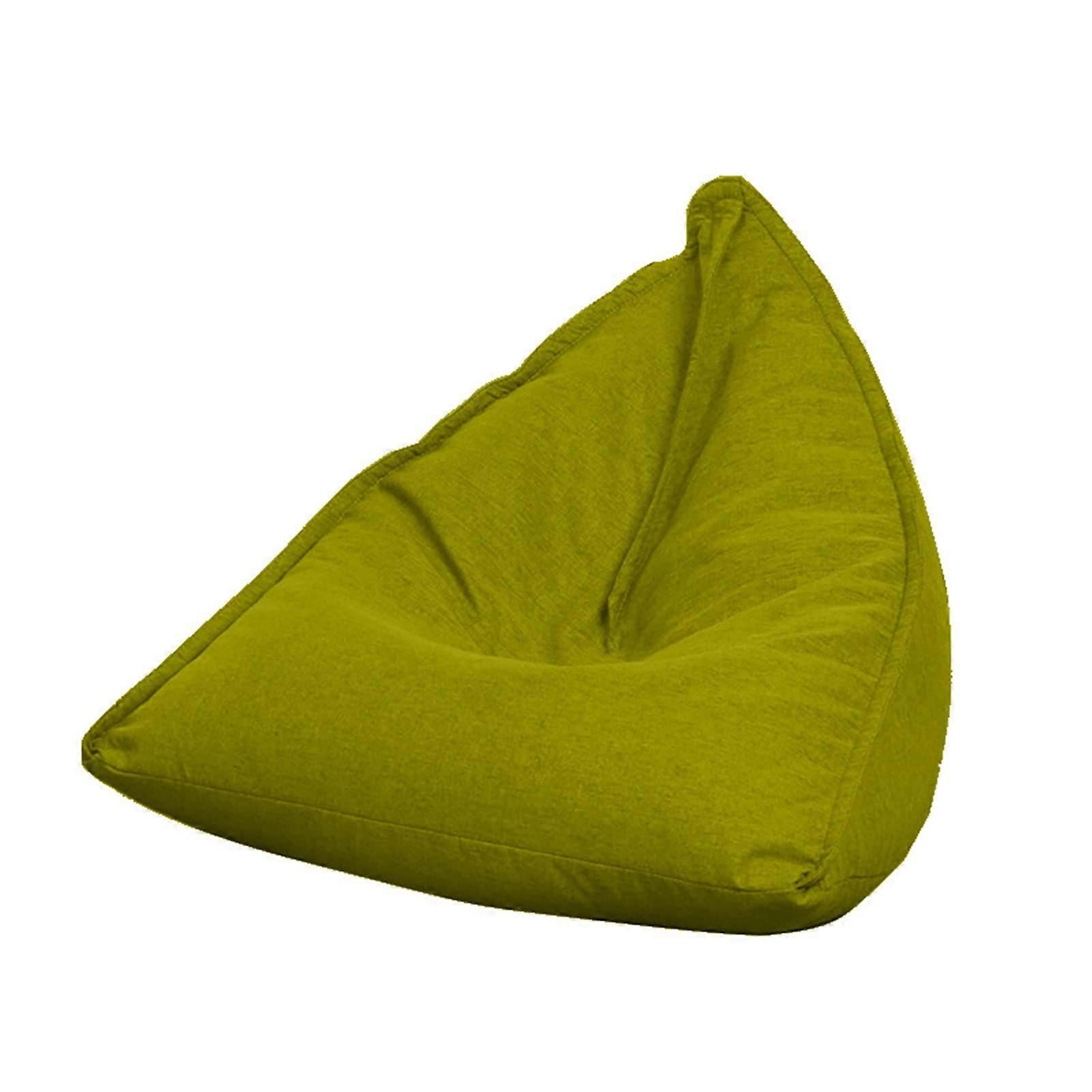 Bean Bag Sofa Cover without Filling, Linen Bean Bag Slipcover for Lazy Lounger for Adults and Kids, Green, L