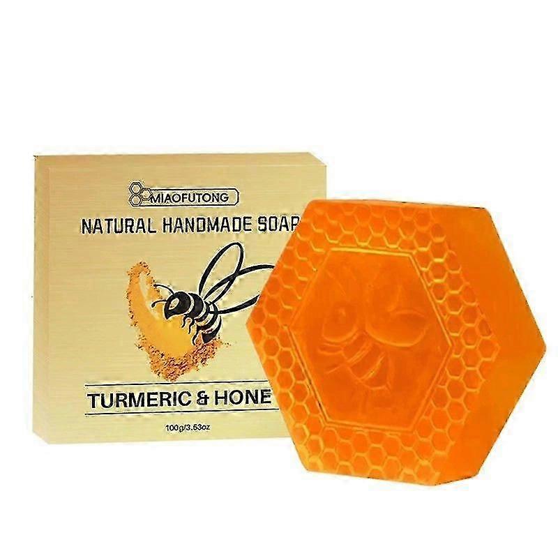 Turmeric Honey Soap Bar, Moisturising Handmade Soap, Bath Soap, Natural Soap For Moisturizing,Shrinking Pores,Cleaning Skin,Acne Soap,Ginger Extract S