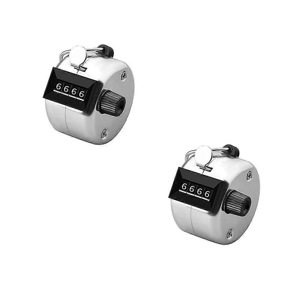 (Metal Regular Style (No Base)) Two Counter Handheld Tally 4 Digit Golf Manual Number Scorer Mechanical Palm Clicker