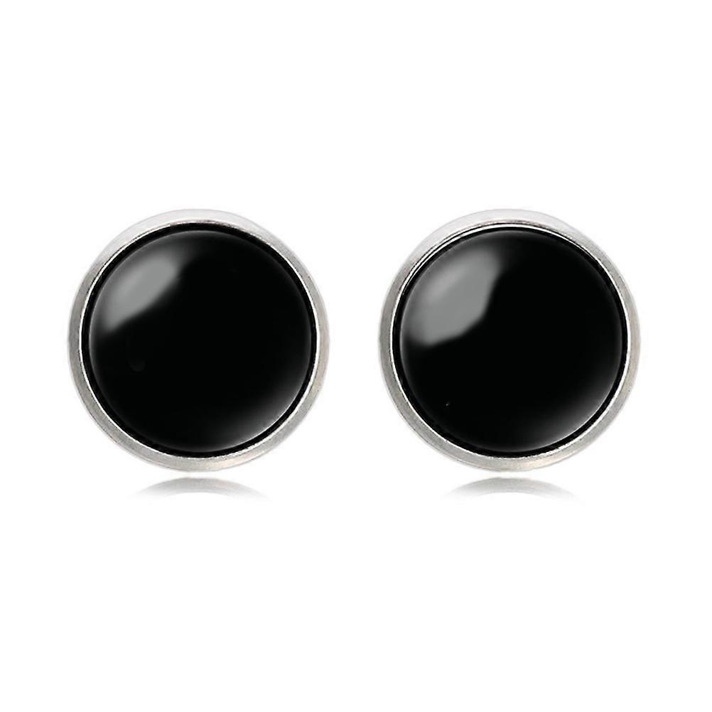 Cuff Links Cufflink Collar Business Meetings Round Electroplating Glass 1.6*1.6cm 1 Pair