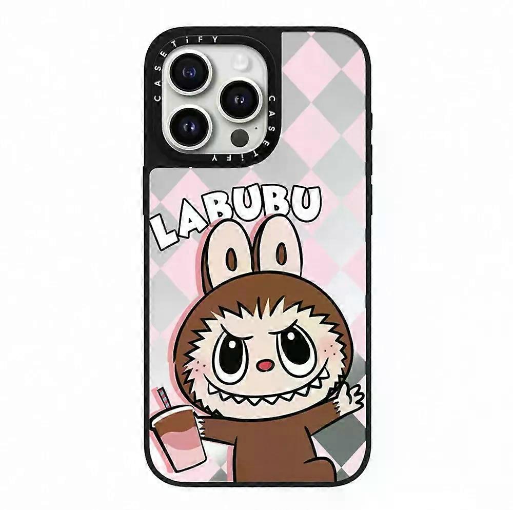 Electronics Casetify Cartoon Monsters Elf Mirror Phone Case for iPhone 16 15 14 13 Pro Max for Magsafe Magnetic Silver Cover Funda
