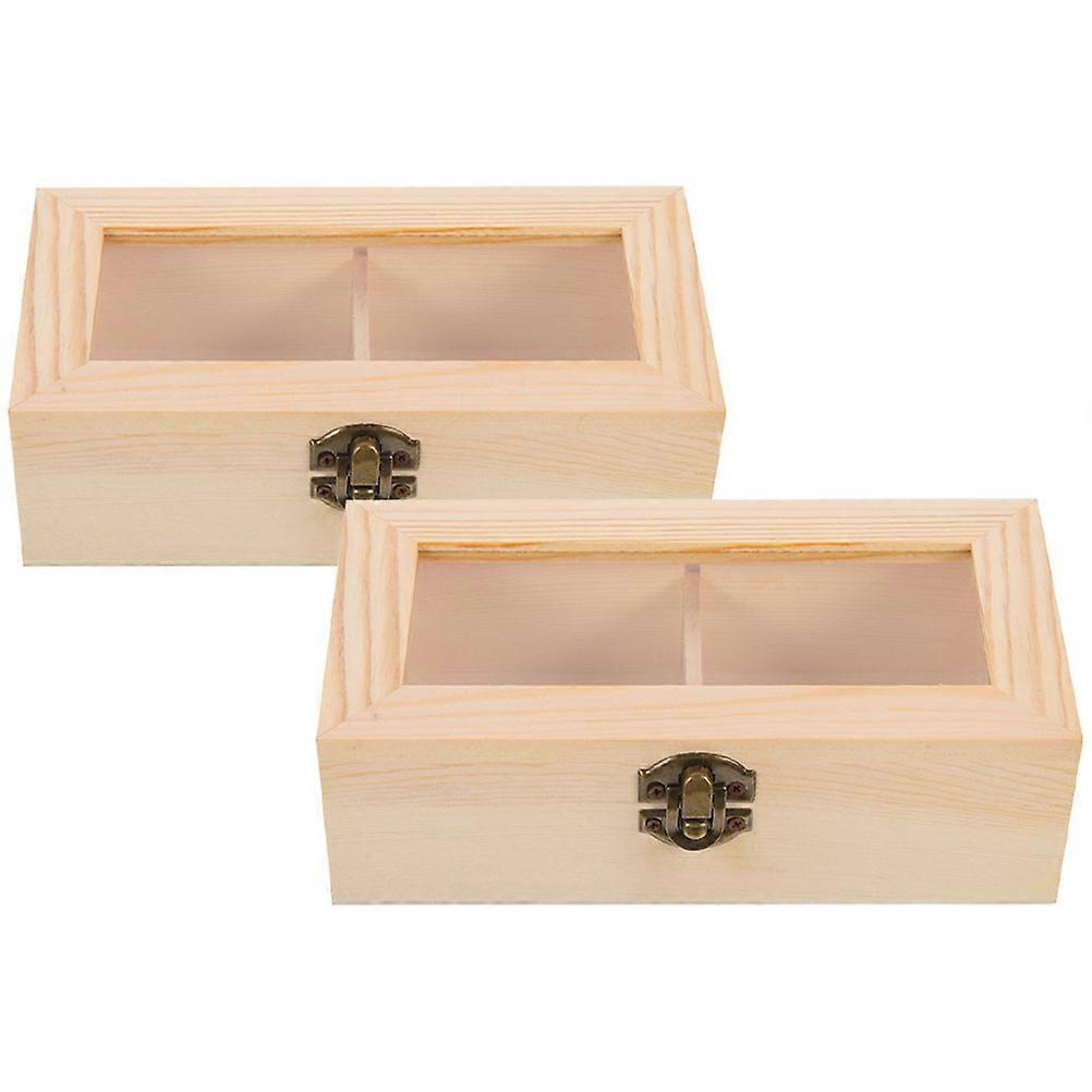Here's a polished product description you can use for the item:
**2pcs Vintage Wooden Jewelry Storage Box with Lid – Multi Functional Organizer