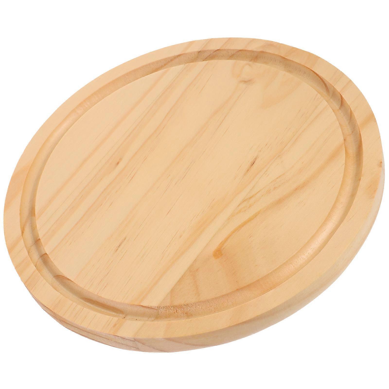 Serving Platters For Entertaining Chopping Board Tabletop Wood Serving Plate Home Use Khaki 8.7×8.7×0.6in Cutting 1Pack