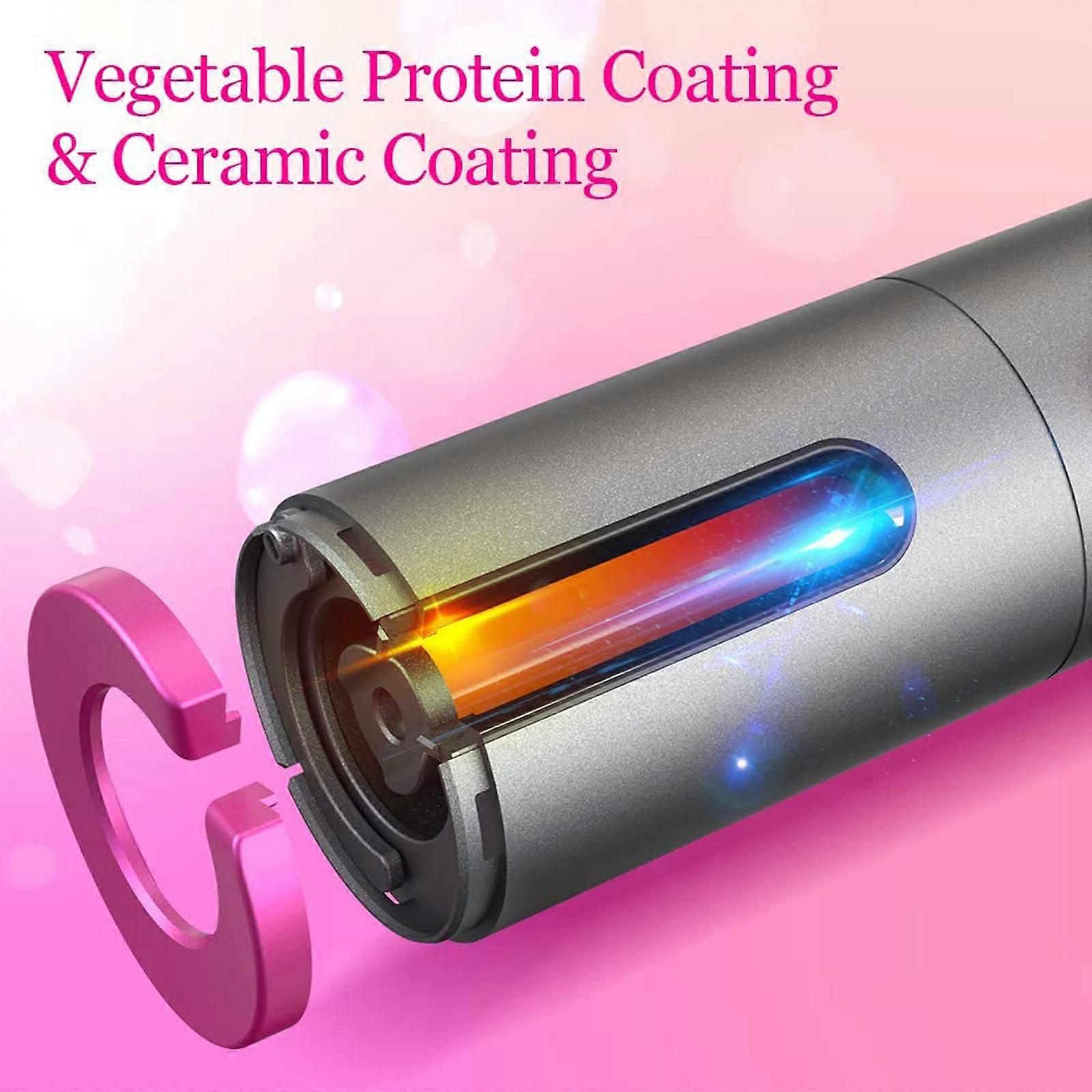 USB Automatischer Lockenstab Tragbarer Wireless Wiederaufladbarer automatisch rotierender Keramik-Lockenstab Schnelle Erwärmung Haarstyling-Tools