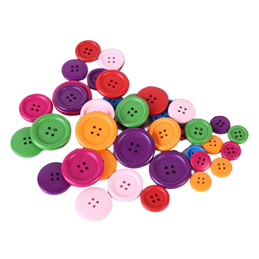 Hemline Buttons Wooden Four-Eyed For Diy And Craft Projects Knitting 200Pcs