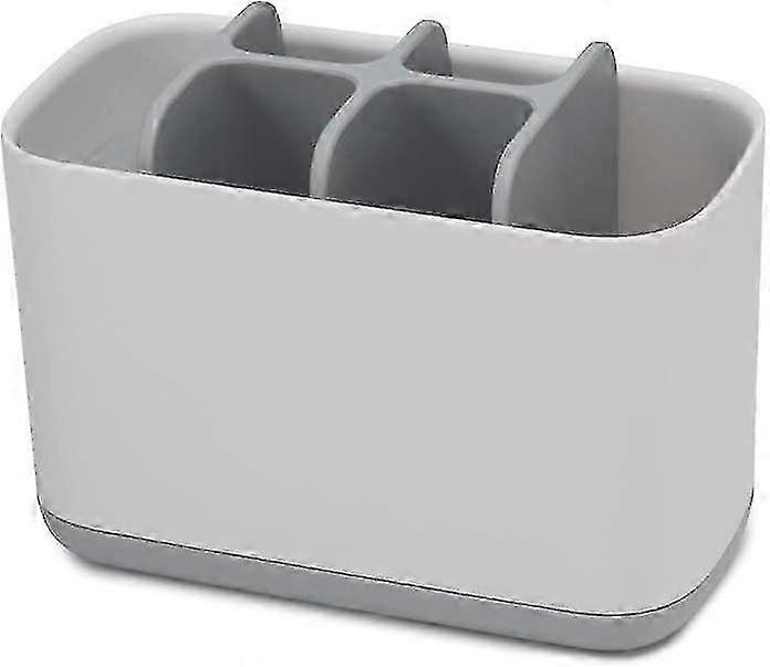 Easy-store Plastic Toothbrush & Toothpaste Holder - Large White/Sky Blue
