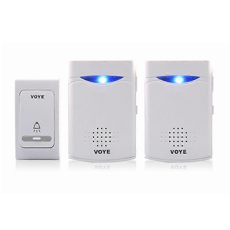 VOYE V006B2 Wireless Remote Control Chime Door Bell - White