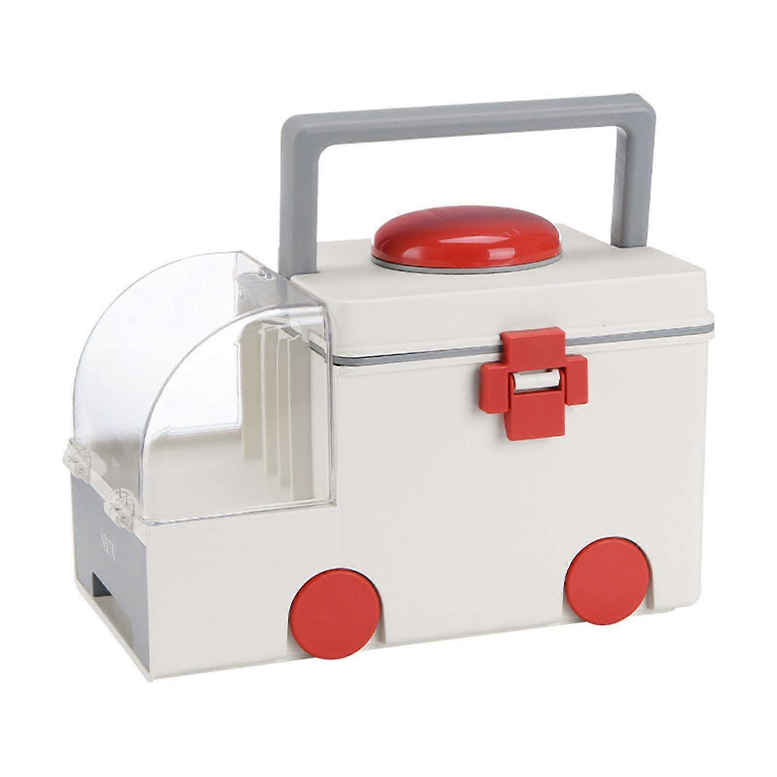 Home Medicine Medical Box Portable Large Storage Box Ambulance Large Capacity Plastic Qujunji Practical and Practical (Color: Gray) (Gray)