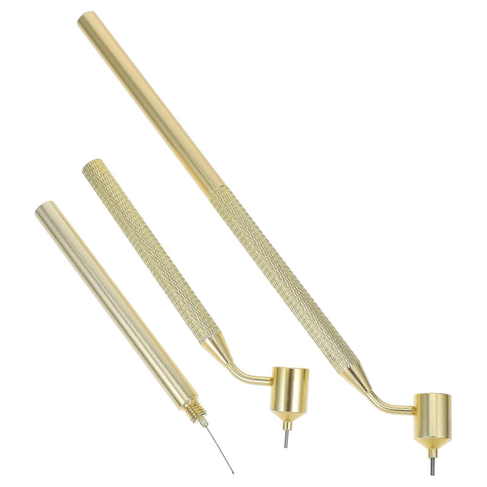 Touch Up Pen Fine Tip Detailing Pen Precision Paint Applicator for Rock Chips Scratch Repair Art Projects Golden 2Pcs