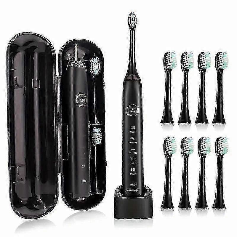 For S100 IPX7 Waterproof Portable Sonic Electric Toothbrush with 8 Brush Heads and Travel Case