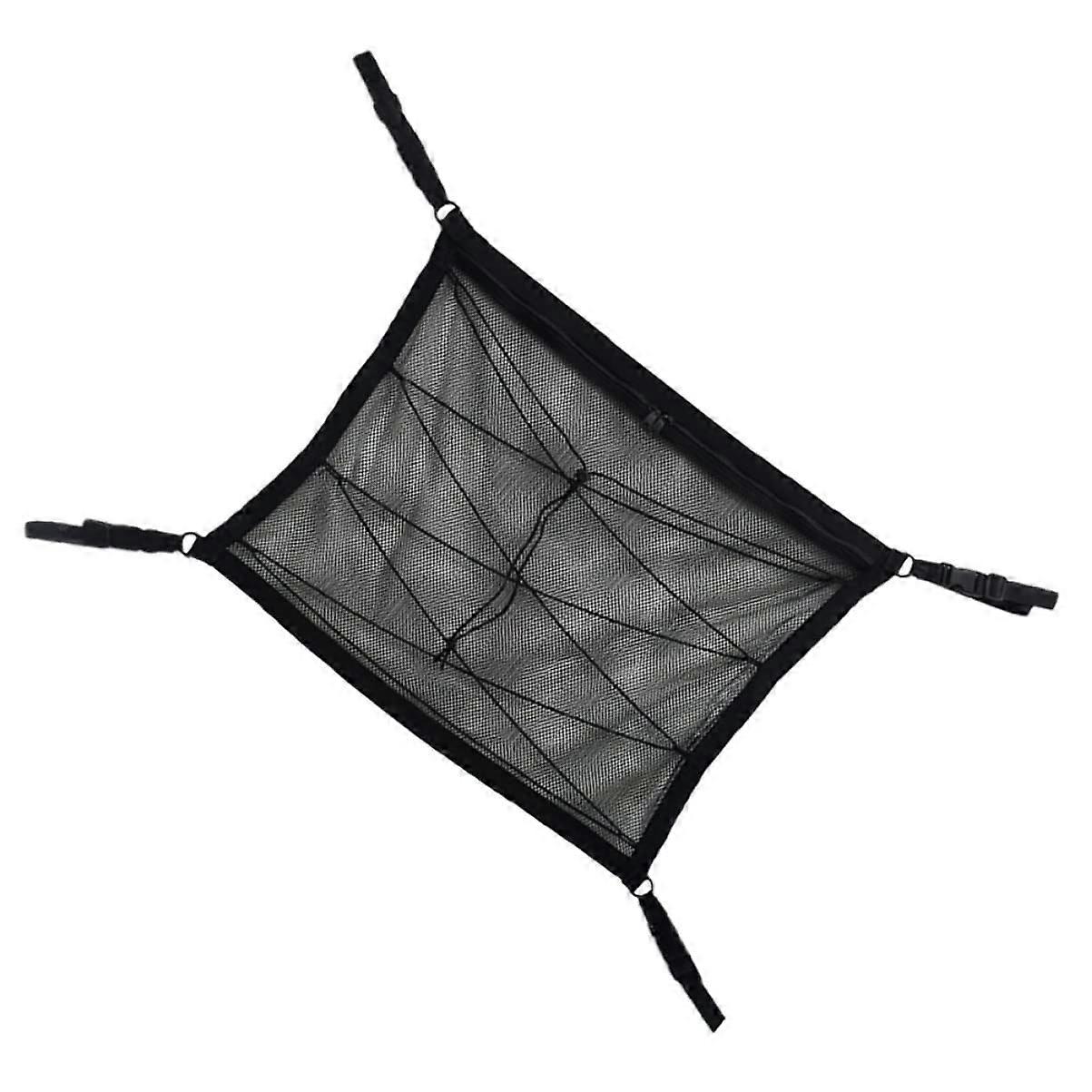 Car Roof Storage Net DoubleLayer Storage Bag for SUV Practical Organizer for Blankets Clothes Snacks Installation for Travel and Outdoor