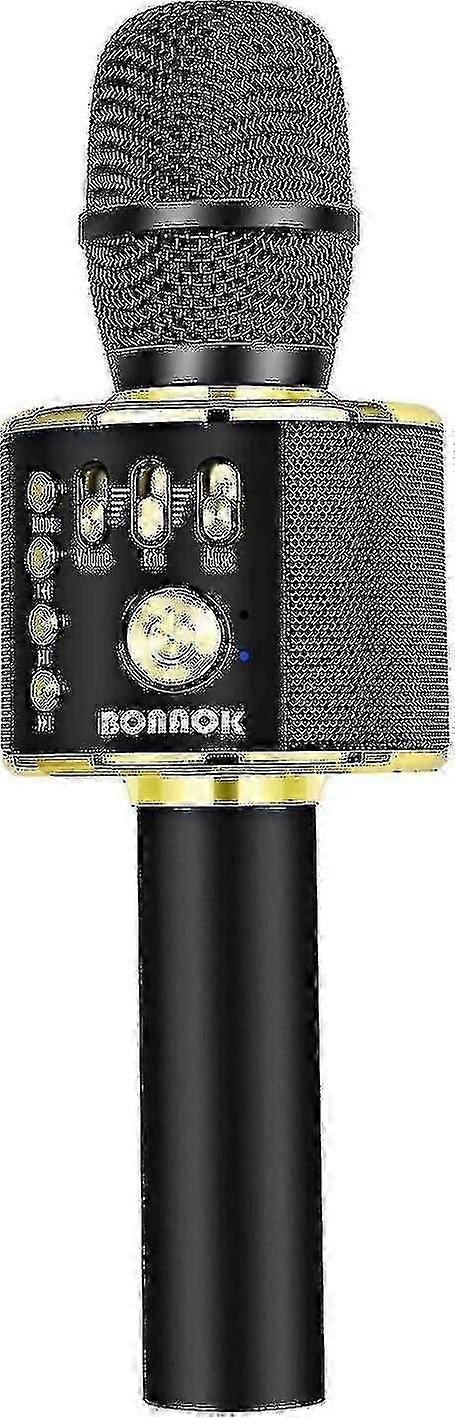 Bonaok Bezprzewodowy mikrofon do karaoke Bluetooth 3-w-1 Przenośny ręczny głośnik mikrofonowy kompatybilny ze wszystkimi smartfonami Prezenty kompatybilne z dziewczynkami Dzieci Adu