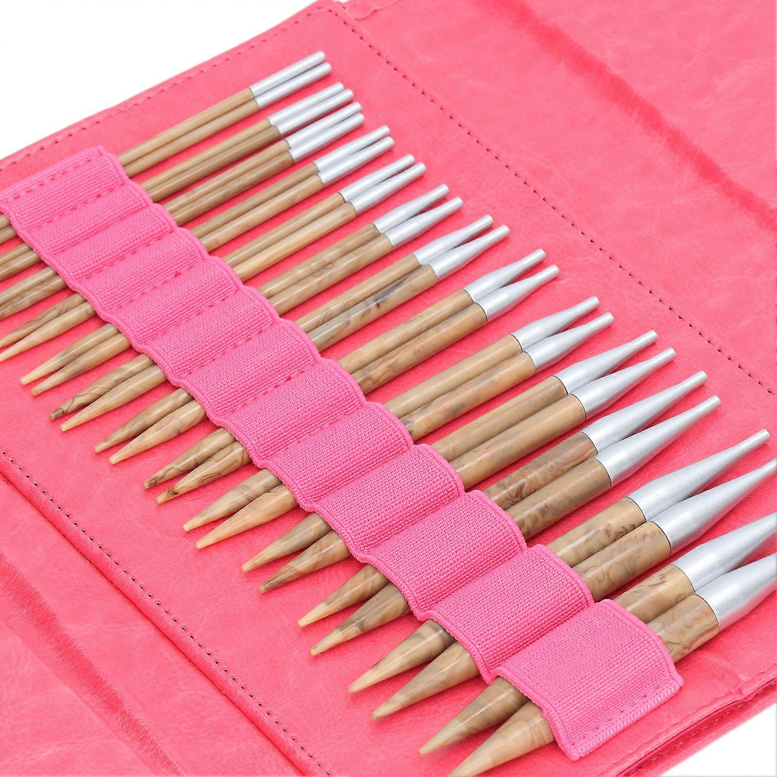 Interchangeable Circular Knitting Needle Set Aluminum Detachable Circular Needles Set with 13 Size Interchangeable Needles
