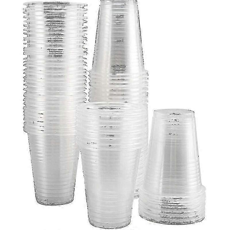 100 Pack Clear Disposable Plastic Cups, Bulk Plastic Drinking Cups for Parties