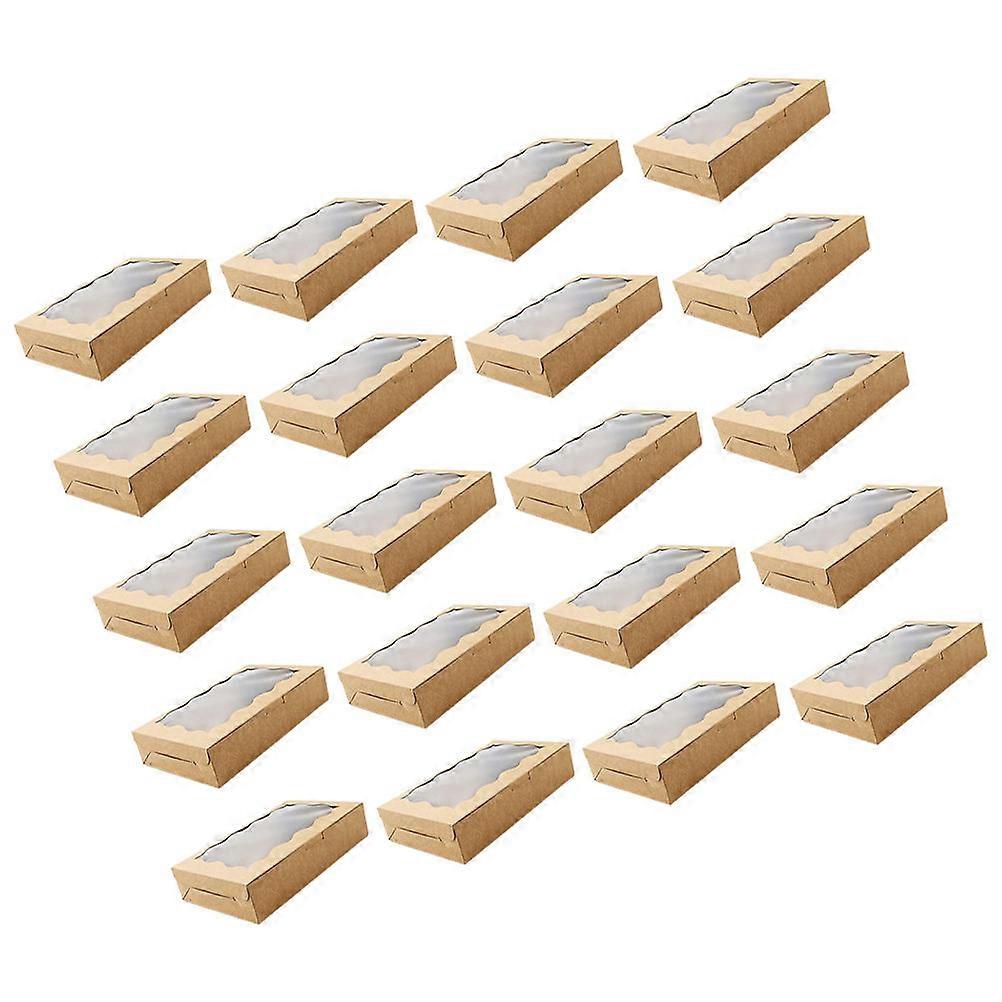 Cookie Gift Box Rectangular Shape Transparent Window Food Packaging 17.80X11.00X3.80CM 20Pcs