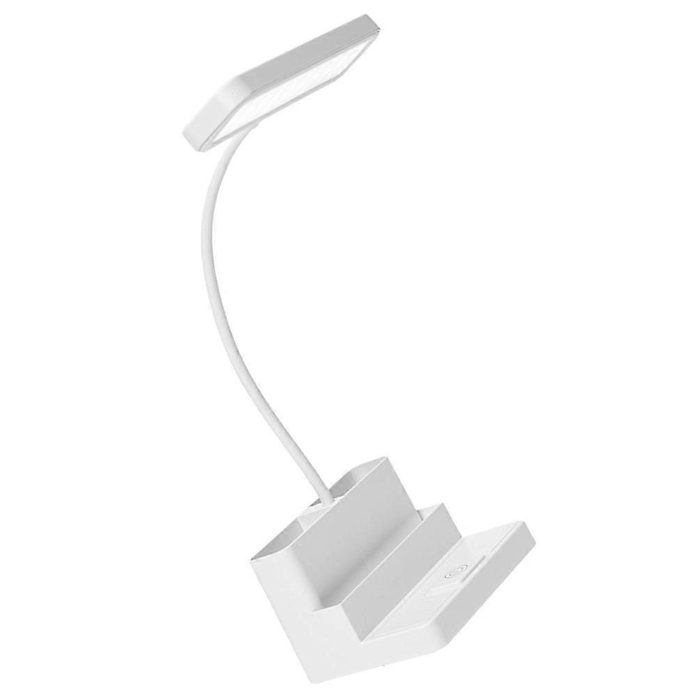 Foldable Touch Control LED Desk Lamp with USB Charging, Portable Eye Protection Night Light, White Plastic Table Light with Storage Function for Home