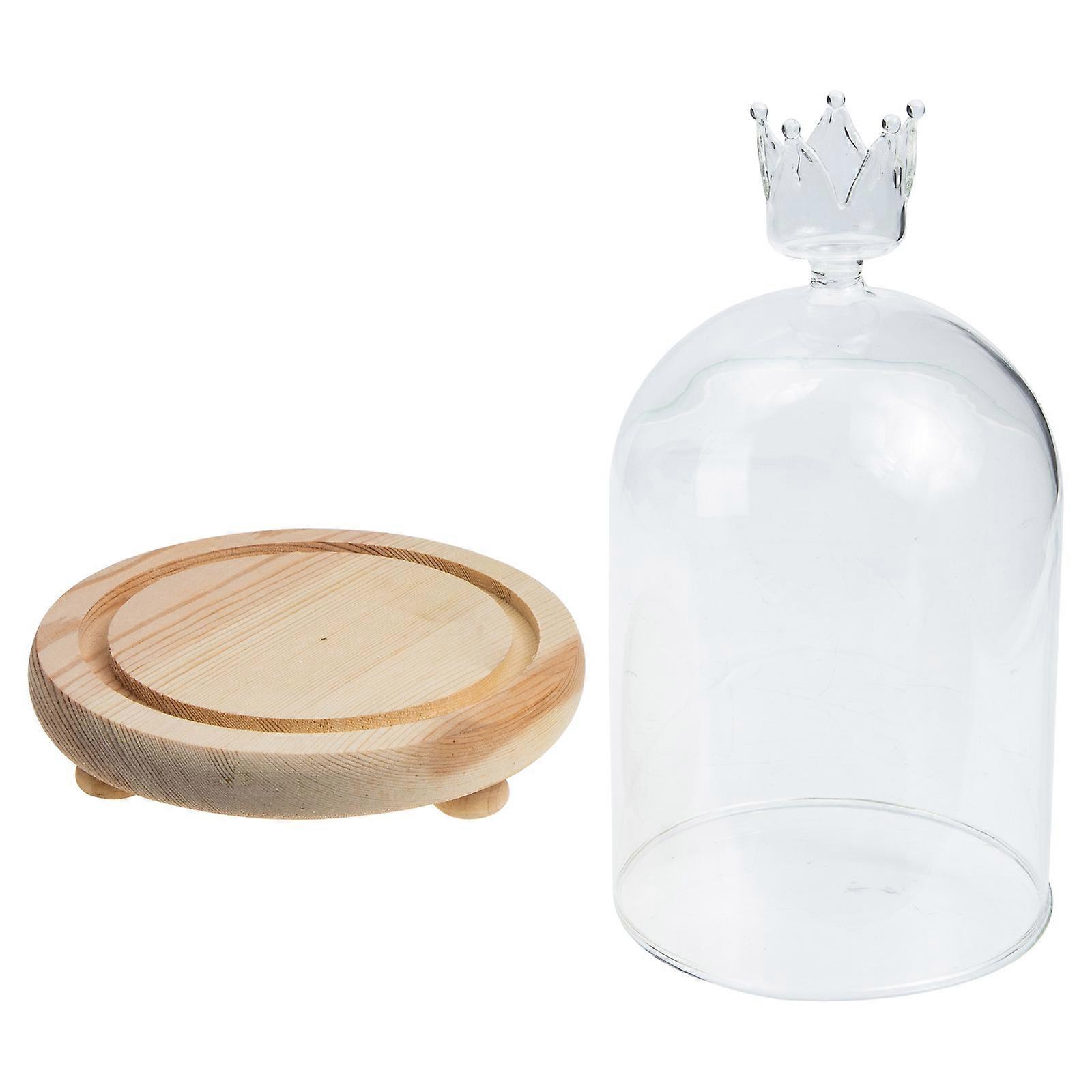 Mini Glass Dome With Flat Bottom Design For Vase 21x12cm Multi Color 1Set