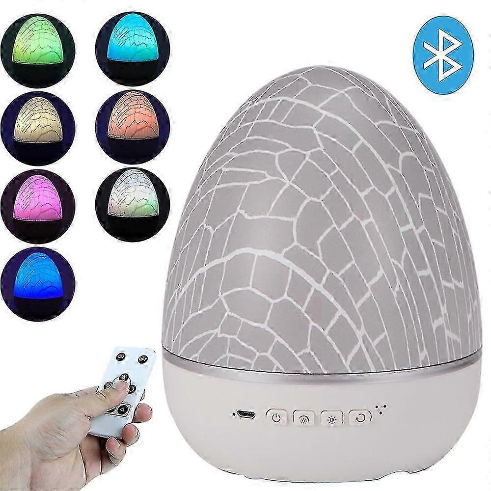 Bluetooth Dinosaur Eggshell Rotating Projector,desk Lamp Color Change