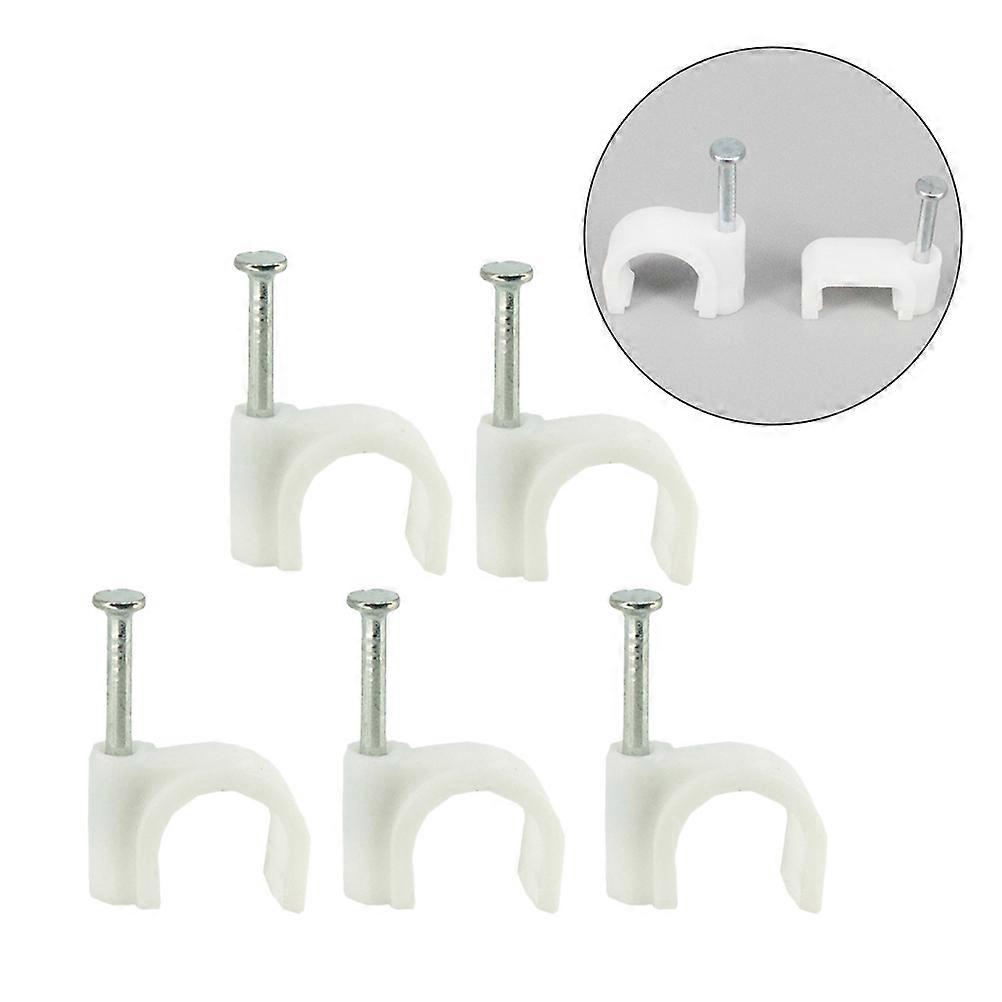 Cable Clamps Round Cable Wire Clips Electrical Components Home Use 4mm White 100Pack