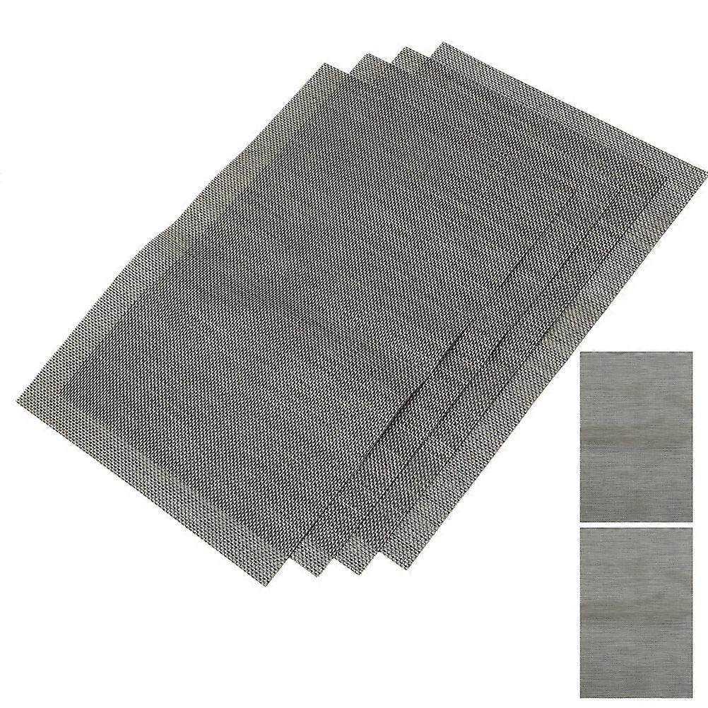 Heat-Resistant Table Mat Minimalist Design Black Color 45.00X30.0cm Non-Slip Protects from Scratches 6Pack
