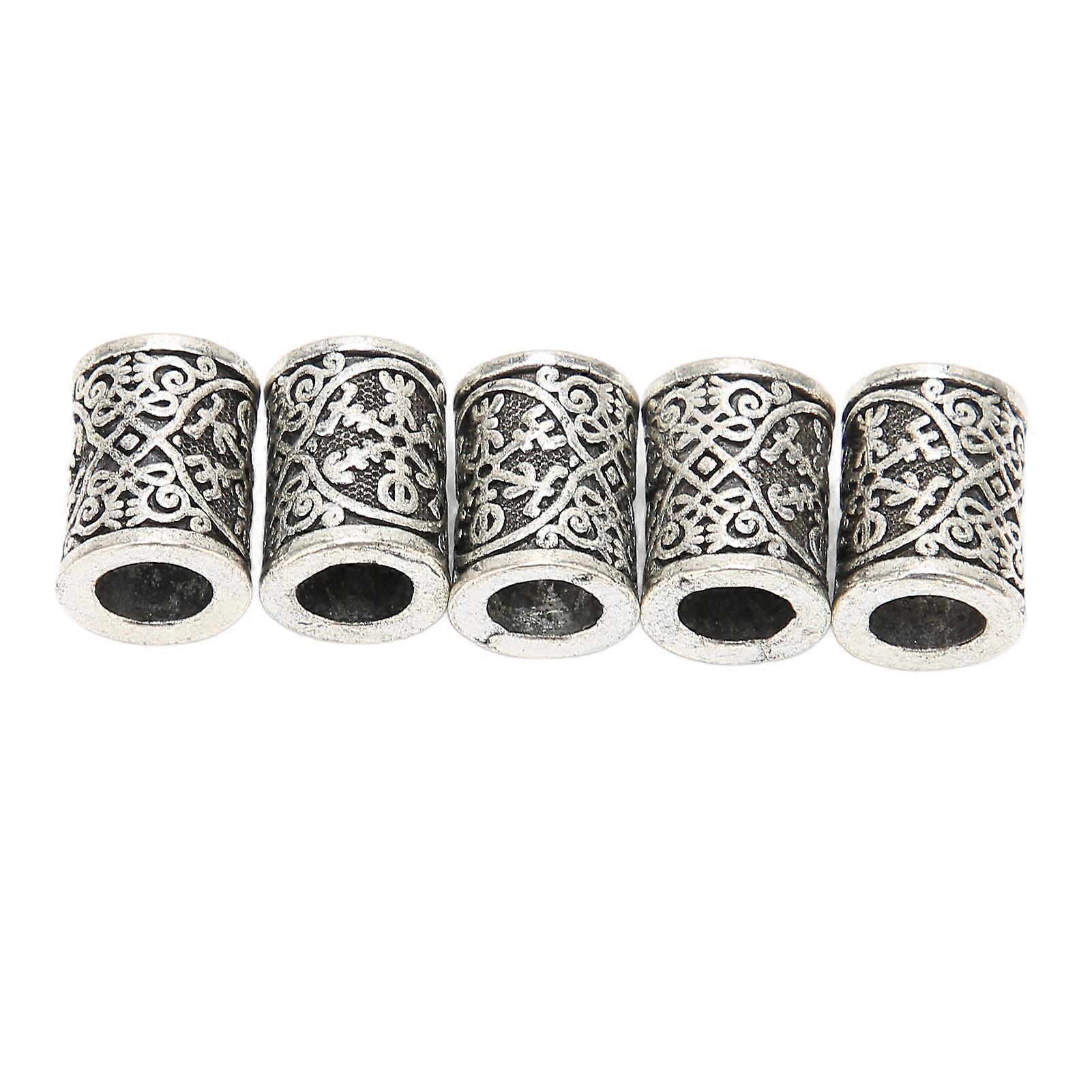 5pcs Beard Beads Viking Vintage Alloy Beard Beads for Beards Dirty Braids Bracelets Necklaces