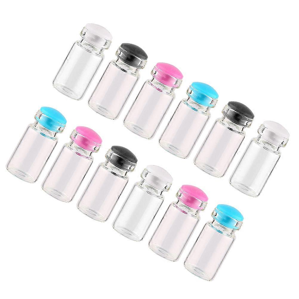 50Pcs 1 5ml Clear Mini Glass Jars with Silicone Plug for DIY Wish Bottles Message Weddings Party Favors Assorted Colors