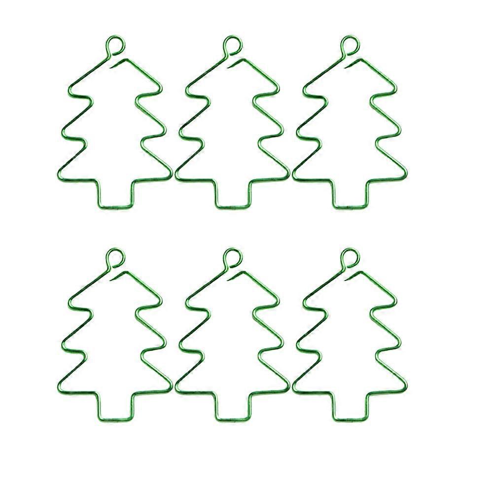 Tree Paper Clips Creative Colored Bookmarks Merry Christmas Home Use Document Organizing 6Pcs